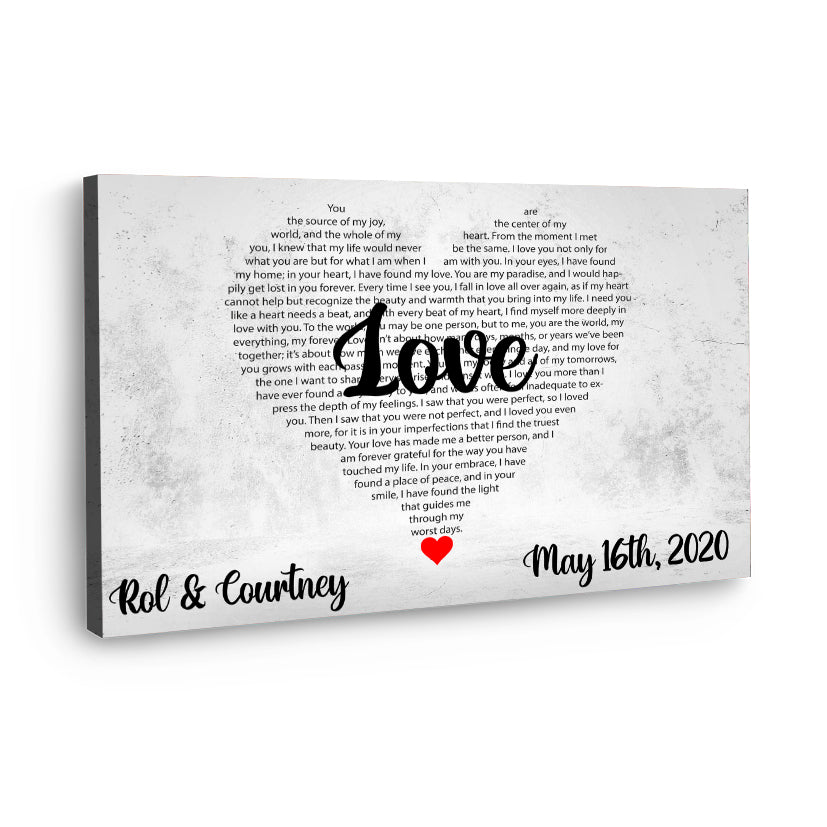 Personalisierte Leinwand "Lovers quote"