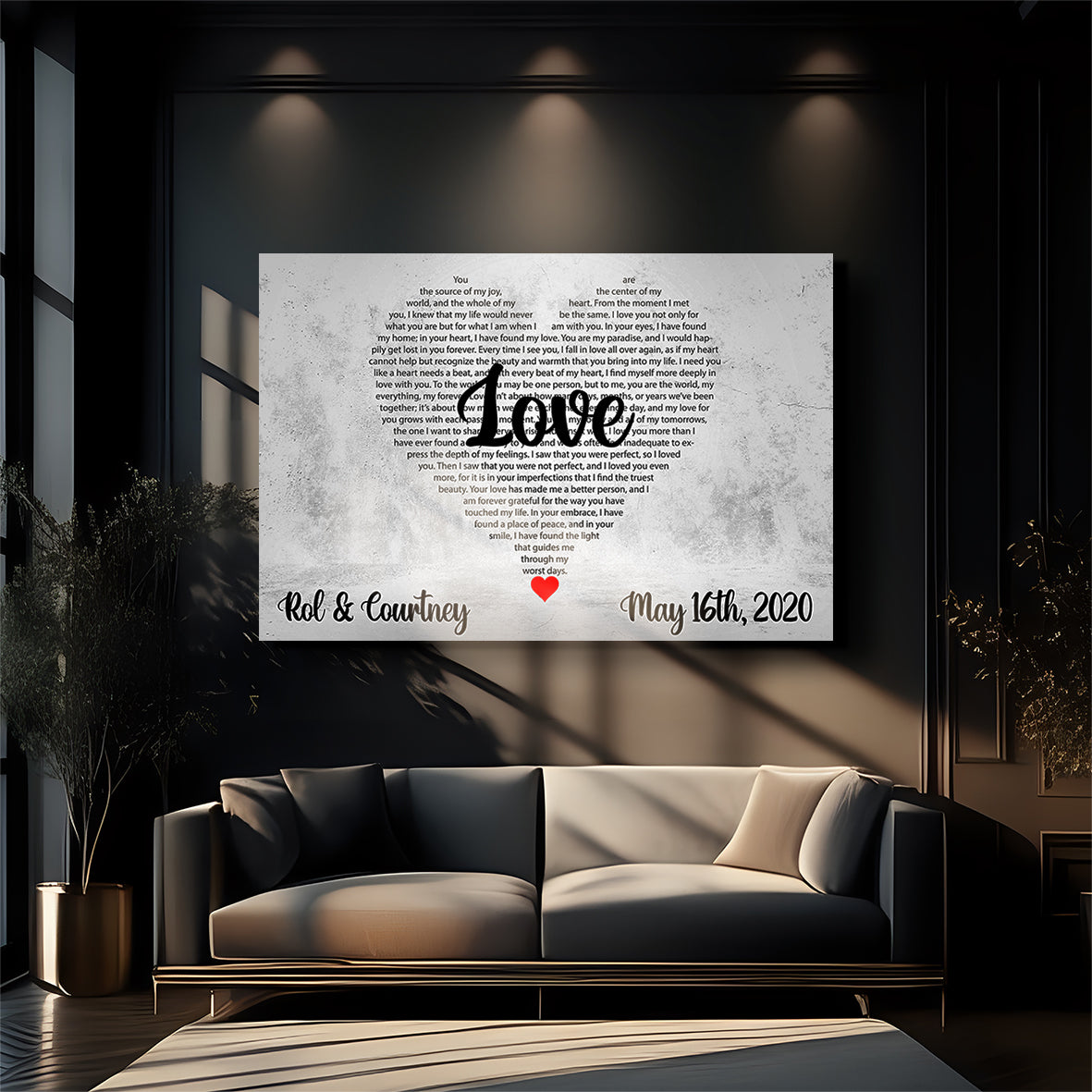 Personalisierte Leinwand "Lovers quote"