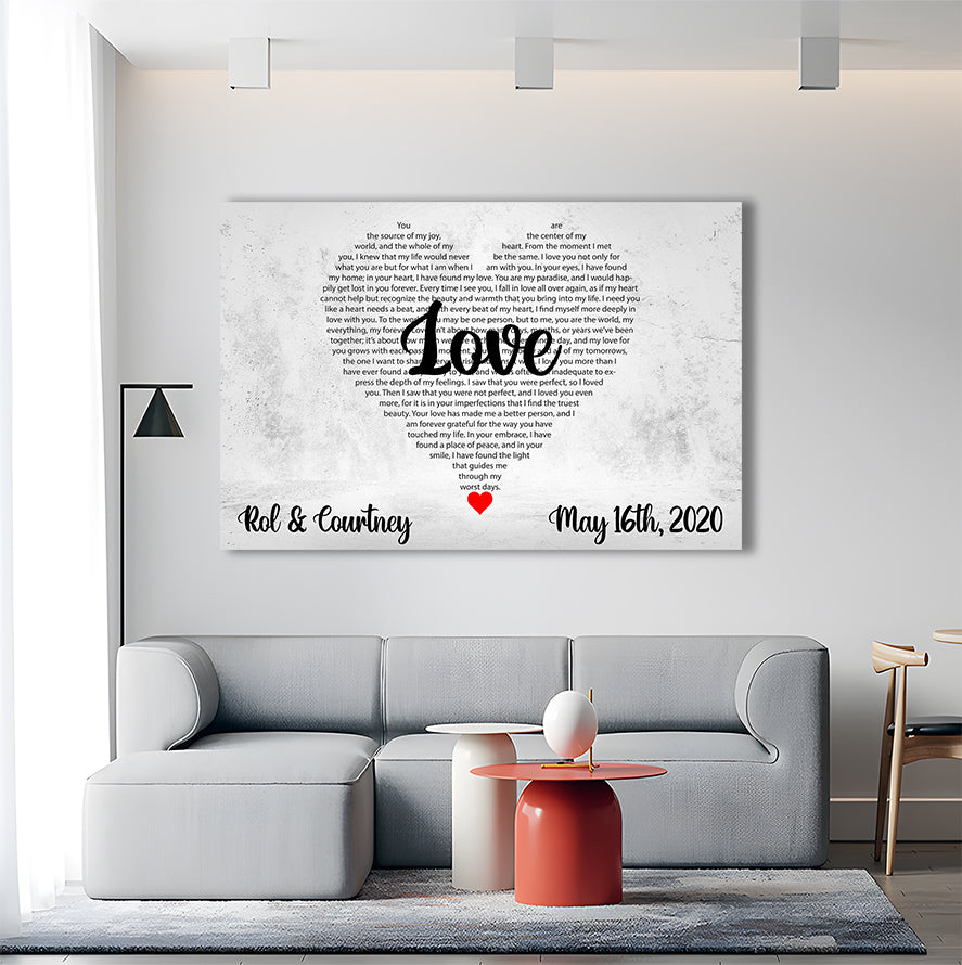 Personalisierte Leinwand "Lovers quote"