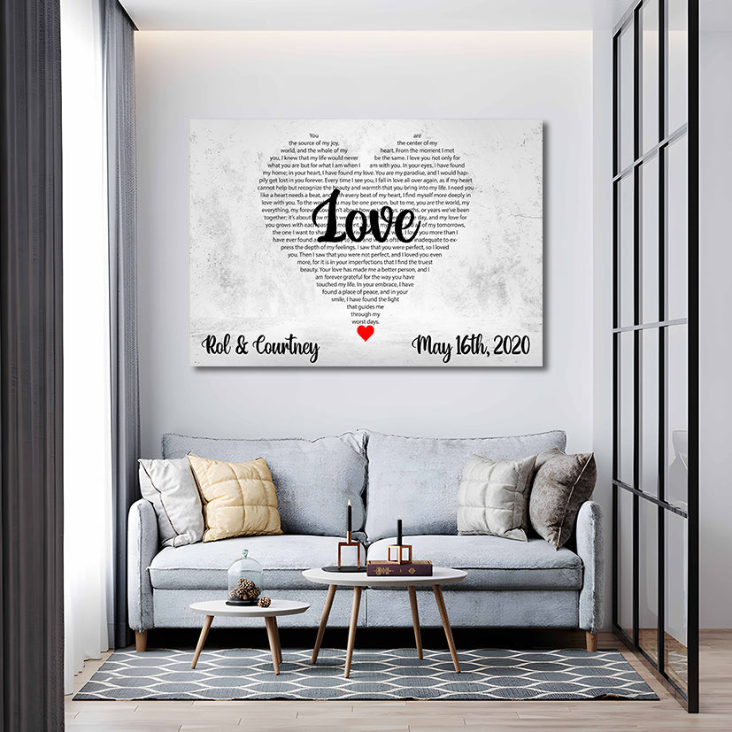 Personalisierte Leinwand "Lovers quote"